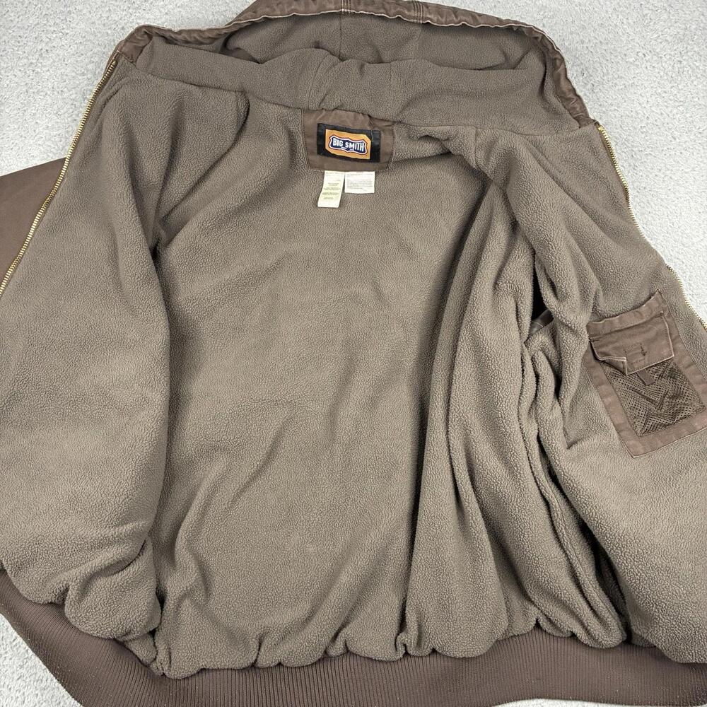 Big Smith Jacket Men’s 3XL Brown Duck Canvas Hooded Work Coat Heavy Lined - Picture 9 of 15